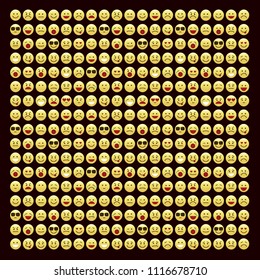 Set of smile icons. emoji. emoticons