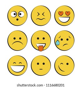 Set of smile icons. emoji. emoticons