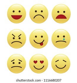 Set of smile icons. emoji. emoticons