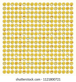 Set of smile icons. emoji. emoticons