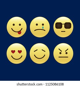 Set of smile icons. emoji. emoticons