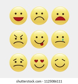 Set of smile icons. emoji. emoticons