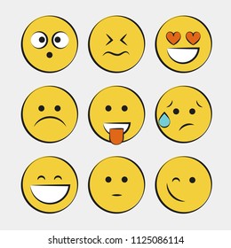 Set of smile icons. emoji. emoticons
