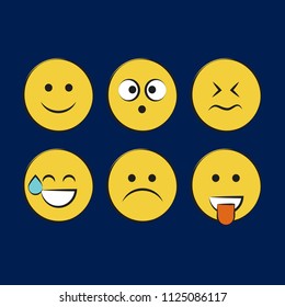 Set of smile icons. emoji. emoticons