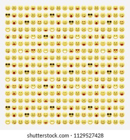 Set of smile icons. emoji. emoticons