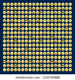 Set of smile icons. emoji. emoticons