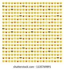 Set of smile icons. emoji. emoticons