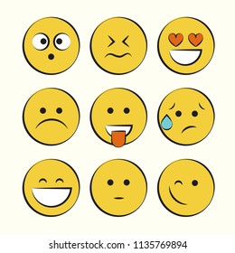 Set of smile icons. emoji. emoticons