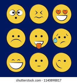 Set of smile icons. emoji. emoticons