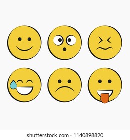 Set of smile icons. emoji. emoticons
