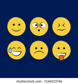 Set of smile icons. emoji. emoticons