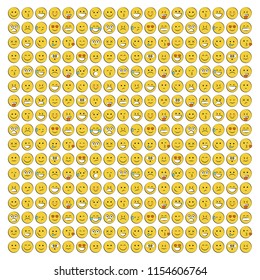 Set of smile icons. emoji. emoticons