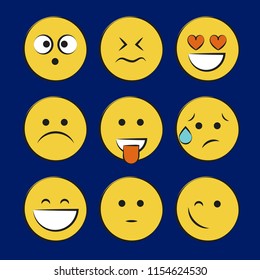 Set of smile icons. emoji. emoticons