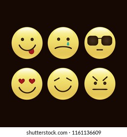 Set of smile icons. emoji. emoticons