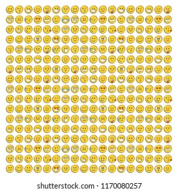 Set of smile icons. emoji. emoticons