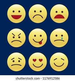 Set of smile icons. emoji. emoticons