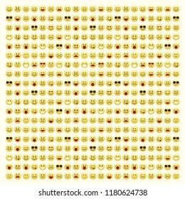 Set of smile icons. emoji. emoticons