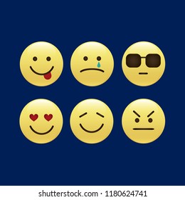 Set of smile icons. emoji. emoticons