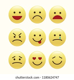 Set of smile icons. emoji. emoticons