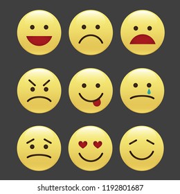 Set of smile icons. emoji. emoticons