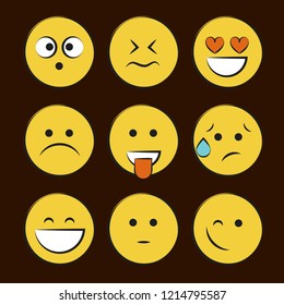 Set of smile icons. emoji. emoticons