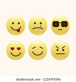 Set of smile icons. emoji. emoticons