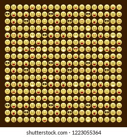 Set of smile icons. emoji. emoticons