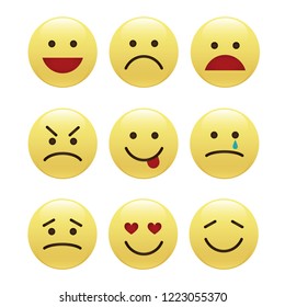 Set of smile icons. emoji. emoticons