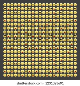 Set of smile icons. emoji. emoticons