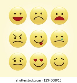 Set of smile icons. emoji. emoticons