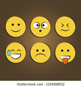 Set of smile icons. emoji. emoticons