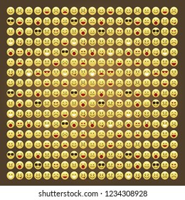 Set of smile icons. emoji. emoticons