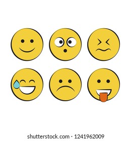 Set of smile icons. emoji. emoticons