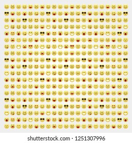 Set of smile icons. emoji. emoticons
