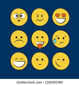 Set of smile icons. emoji. emoticons