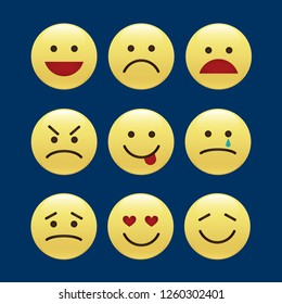 Set of smile icons. emoji. emoticons