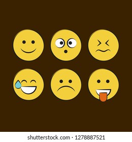 Set of smile icons. emoji. emoticons