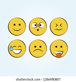 Set of smile icons. emoji. emoticons