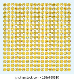 Set of smile icons. emoji. emoticons