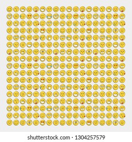 Set of smile icons. emoji. emoticons