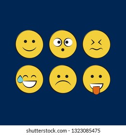 Set of smile icons. emoji. emoticons