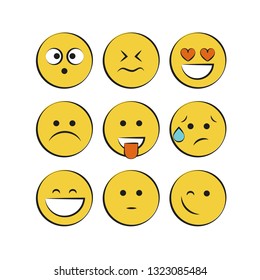 Set of smile icons. emoji. emoticons