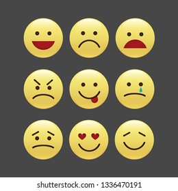 Set of smile icons. emoji. emoticons