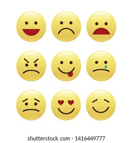 Set of smile icons. emoji. emoticons