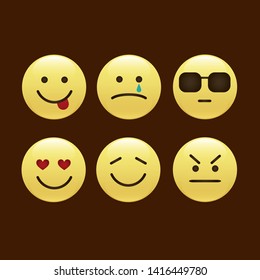 Set of smile icons. emoji. emoticons