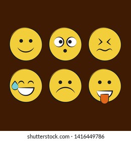 Set of smile icons. emoji. emoticons