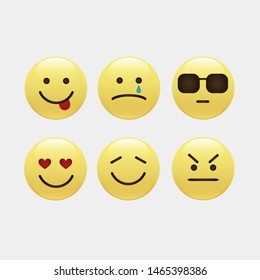 Set of smile icons. emoji. emoticons