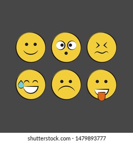 Set of smile icons. emoji. emoticons