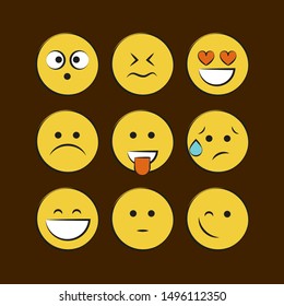 Set of smile icons. emoji. emoticons