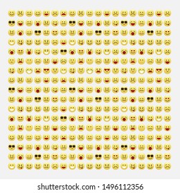 Set of smile icons. emoji. emoticons